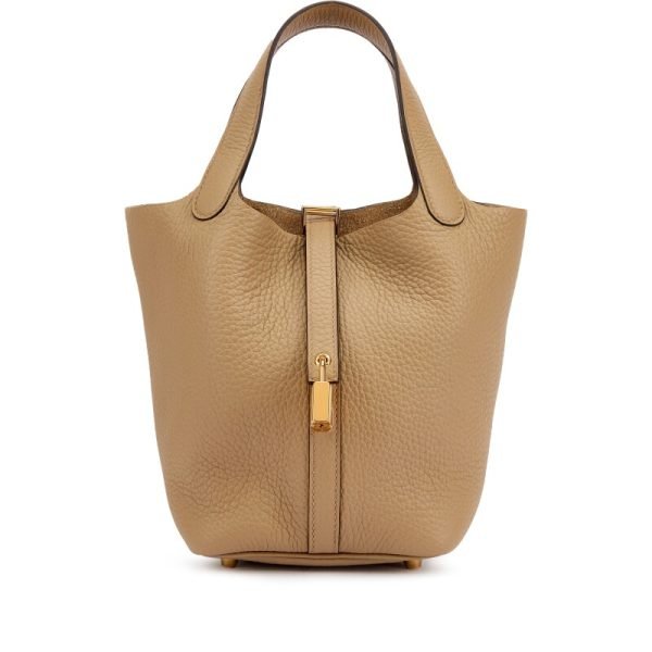 Hermes Beige Marfa Clemence Picotin Lock 18 Gold Hardware D4RLL product photo 1