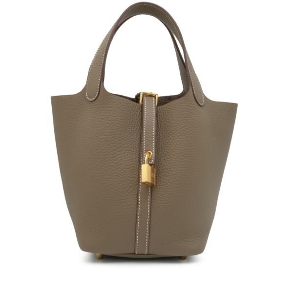 Hermes Etoupe Clemence Picotin Lock 18 Gold Hardware D3N3H product photo 1