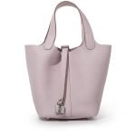 Hermes Mauve Pale Clemence Picotin Lock 18 Palladium Hardware D55QM product photo 1