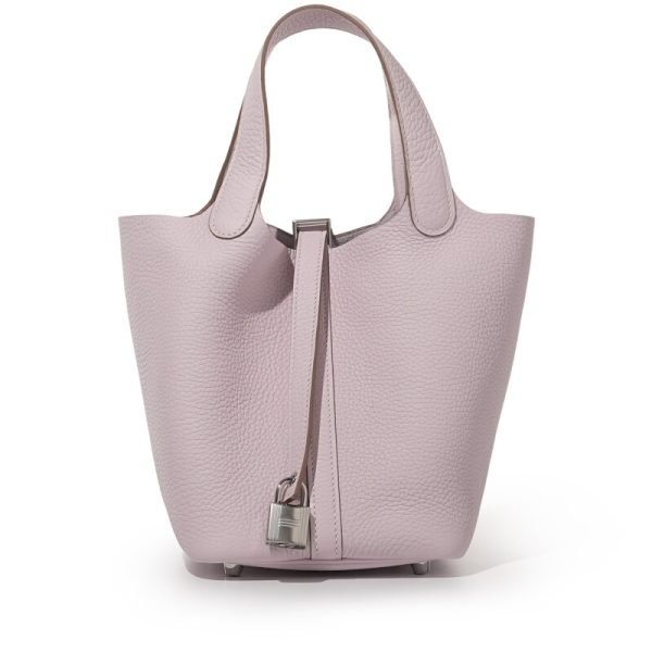 Hermes Mauve Pale Clemence Picotin Lock 18 Palladium Hardware D55QM product photo 1