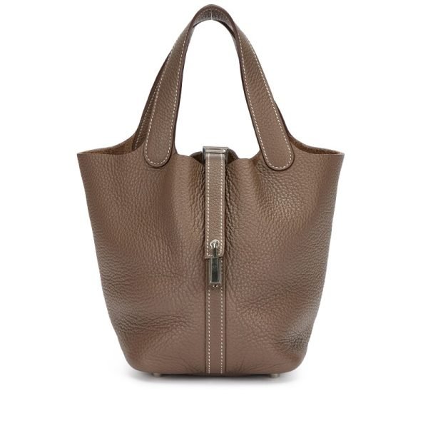 Hermes Etoupe Clemence Picotin Lock 18 Palladium Hardware