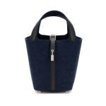 Hermes Bleu Nuit Feutre Wool And Black Swift Picotin Lock 18 PM Palladium Hardware CD2P2 product photo 1