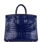 Hermes Birkin 25 Bleu Electric Shiny Niloticus Crocodile Palladium Hardware 47653 product photo 3