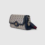 Gucci Luce Small Shoulder Bag Dark Blue Canvas - Gucci Shoulder Bag side view