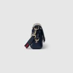 Gucci Luce Small Shoulder Bag Dark Blue Canvas - Gucci Shoulder Bag interior detail