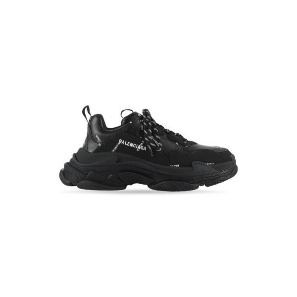 Mens Triple S Sneaker Allover Logo in Black