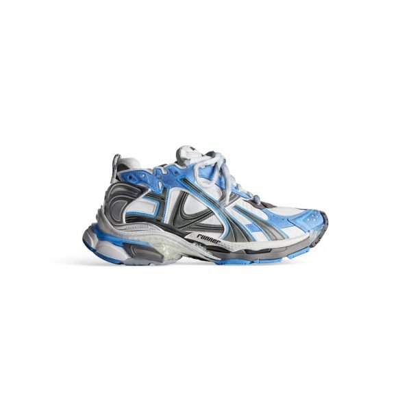 Mens Runner Sneaker in Blue/white/grey