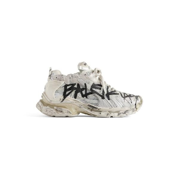 Mens Runner Graffiti Sneaker In White 772774W3RBQ9010 product photo 3