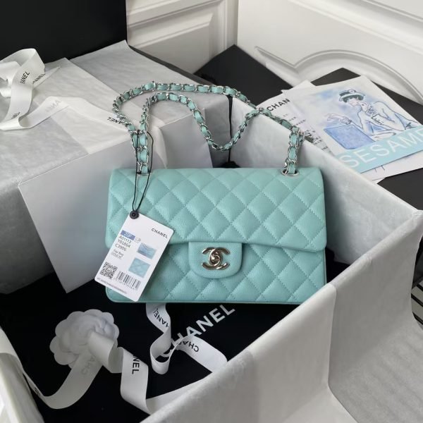 Chanel Small Classic Handbag Caviar Silver Hardware