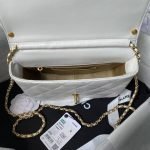 Chanel AS5011 Flap Bag Shiny Lambskin Imitation Pearls & Gold-Tone Metal White AS5011 u767d product photo 6
