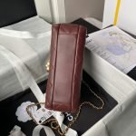 Chanel AS5011 Flap Bag Shiny Lambskin Imitation Pearls & Gold-Tone Metal Wine Red AS5011 u9152 product photo 3