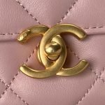 Chanel AS5011 Flap Bag Shiny Lambskin Imitation Pearls & Gold-Tone Metal Pink AS5011 u7c89 product photo 3