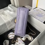 Chanel AS5011 Flap Bag Shiny Lambskin Imitation Pearls & Gold-Tone Metal Light Purple AS5011 u product photo 7