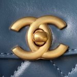 Chanel AS4416 Mini Shopping Bag Shiny Aged Calfskin Gold-Tone Metal Blue AS4416 u84dd product photo 3