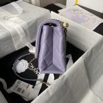 Chanel AS4997 Flap Bag With Top Handle Shiny Lambskin Imitation Pearls & Gold-Tone Metal Purple product photo 5