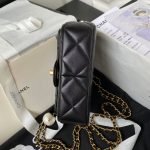 Chanel AS4868 Mini Flap Bag Pearl Lambskin Faux Pearl & Gold Metal Black AS4868 u9ed1 product photo 5
