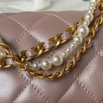 Chanel AS4385 Mini Flap Bag Pearl Lambskin Faux Pearl & Gold Metal Pink Iridescent AS4385 u7c8 product photo 7