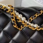 Chanel AS4385 Mini Flap Bag Pearl Lambskin Faux Pearl & Gold Metal Black AS4385 u9ed1 product photo 4