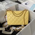 Chanel AS2649 Chain Bag With Gold Charm Small Vintage Calfskin Bag Yellow AS2649 u9ec4 product photo 2