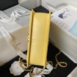 Chanel AS2649 Chain Bag With Gold Charm Small Vintage Calfskin Bag Yellow AS2649 u9ec4 product photo 5