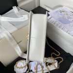 Chanel AS2649 Chain Bag With Gold Charm Small Vintage Calfskin Bag White AS2649 u767d product photo 4