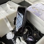 Chanel AS4647 Mini Flap Bag With Star Coin Purse Metallic Calfskin & Gold Metallic Black AS4647 product photo 4
