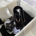 Chanel AS4647 Mini Flap Bag With Star Coin Purse Metallic Calfskin & Gold Metallic Black AS4647 product photo 5