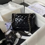 Chanel AS4647 Mini Flap Bag With Star Coin Purse Metallic Calfskin & Gold Metallic Black AS4647 product photo 2