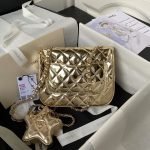 Chanel AS4647 Mini Flap Bag With Star Coin Purse Metallic Calfskin & Gold Metallic Gold AS4647 product photo 2