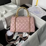 Chanel A92990 Small Flap Bag With Top Handle Shiny Calfskin Pink A92990 u4eaeu7c89 product photo 2