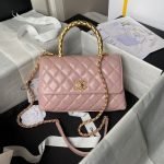 Chanel A92990 Small Flap Bag With Top Handle Shiny Calfskin Pink A92990 u4eaeu7c89 product photo 1