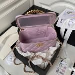Chanel AP3804 Lambskin Cosmetic Bag With Pearl Handle Pink Purple AP3804 u7c89u7d2b product photo 4