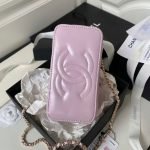 Chanel AP3804 Lambskin Cosmetic Bag With Pearl Handle Pink Purple AP3804 u7c89u7d2b product photo 5
