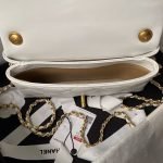 Chanel AS4967 Small Flap Bag Shiny Lambskin Enamel & Gold Metal White AS4967 u767du8272 product photo 7