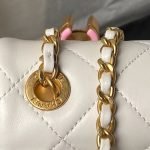 Chanel AS4967 Small Flap Bag Shiny Lambskin Enamel & Gold Metal White AS4967 u767du8272 product photo 5