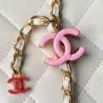 Chanel AS4967 Small Flap Bag Shiny Lambskin Enamel & Gold Metal White AS4967 u767du8272 product photo 6