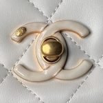 Chanel AS4967 Small Flap Bag Shiny Lambskin Enamel & Gold Metal White AS4967 u767du8272 product photo 3