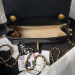 Chanel AS4973 Mini Flap Bag Shiny Lambskin Enamel & Gold Metal Black AS4973 u9ed1u8272 product photo 7