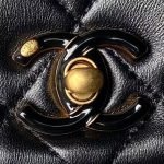 Chanel AS4973 Mini Flap Bag Shiny Lambskin Enamel & Gold Metal Black AS4973 u9ed1u8272 product photo 3