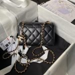 Chanel AS4973 Mini Flap Bag Shiny Lambskin Enamel & Gold Metal Black AS4973 u9ed1u8272 product photo 2