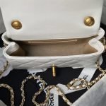 Chanel AS4973 Mini Flap Bag Shiny Lambskin Enamel & Gold-Tone Metal White AS4973 u767du8272 product photo 7