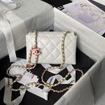 Chanel AS4973 Mini Flap Bag Shiny Lambskin Enamel & Gold-Tone Metal White AS4973 u767du8272 product photo 2