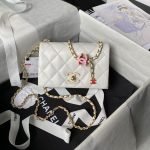 Chanel AS4973 Mini Flap Bag Shiny Lambskin Enamel & Gold-Tone Metal White AS4973 u767du8272 product photo 1