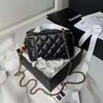 Chanel AP3940 Lambskin Cosmetic Bag Shiny Lambskin Enamel & Gold Metal Black AP3940 u9ed1u827 product photo 2