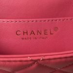 Chanel 24C Vintage Logo Small Quilted Lambskin Shoulder Bag AS4609 Dark Pink AS4609 u6df1u7c8 product photo 7
