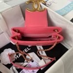 Chanel 24C Vintage Logo Small Quilted Lambskin Shoulder Bag AS4609 Dark Pink AS4609 u6df1u7c8 product photo 4