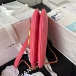 Chanel 24C Vintage Logo Small Quilted Lambskin Shoulder Bag AS4609 Dark Pink AS4609 u6df1u7c8 product photo 5