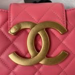 Chanel 24C Vintage Logo Small Quilted Lambskin Shoulder Bag AS4609 Dark Pink AS4609 u6df1u7c8 product photo 3
