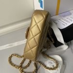 Chanel AS4847 Mini Flap Bag With Top Handle Lambskin Resin Gold AS4847 u91d1u8272 product photo 4