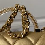 Chanel AS4847 Mini Flap Bag With Top Handle Lambskin Resin Gold AS4847 u91d1u8272 product photo 5